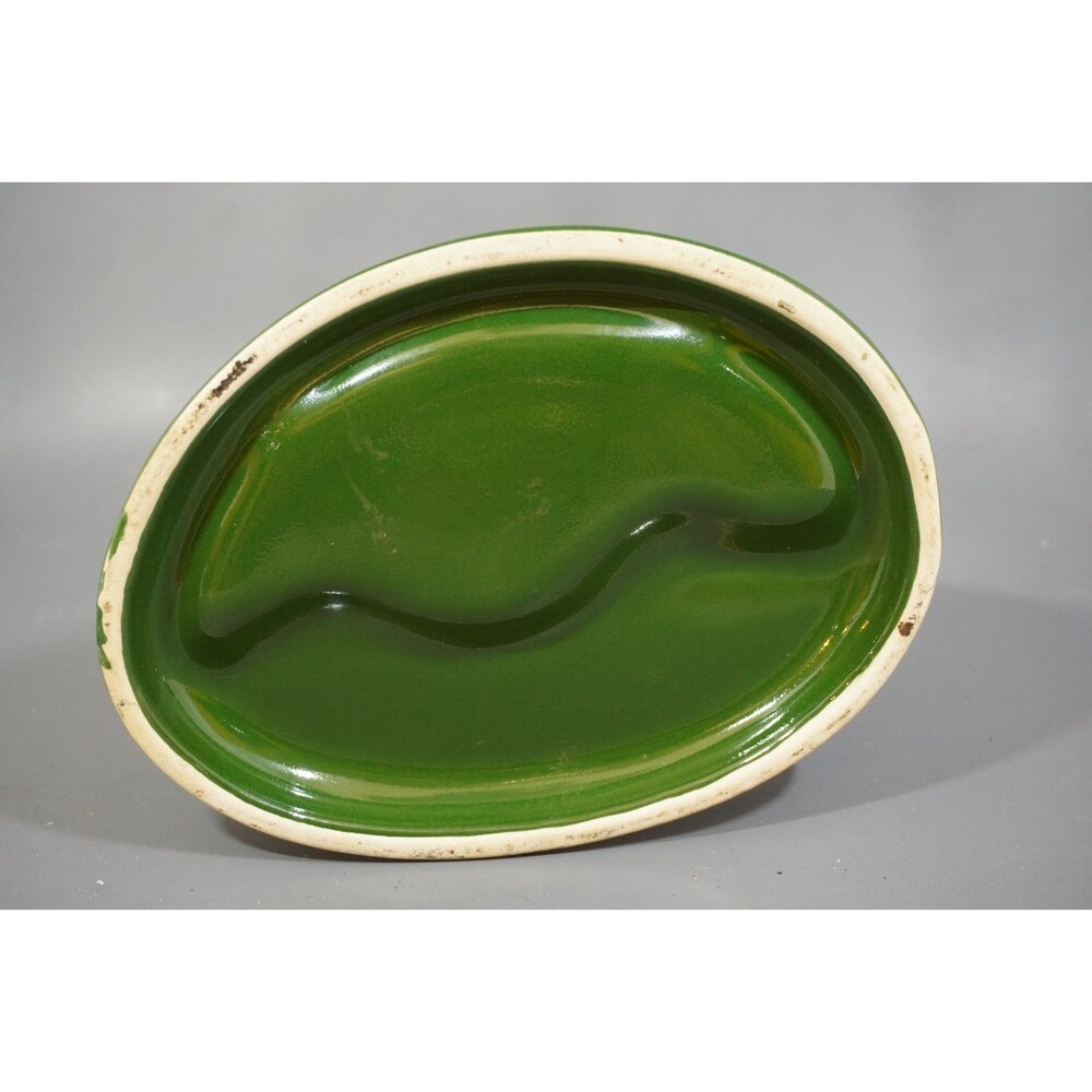 Vintage Ceramic Pheasant Bird Ashtray Ring Pin Dish Figurine Green Gold Base MCM - Picture 7 of 9